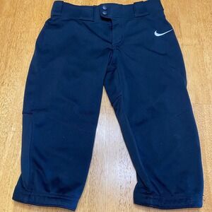 Nike Baseball Softball Pants Kids Small Black Engineered Team Mid Calf Pants